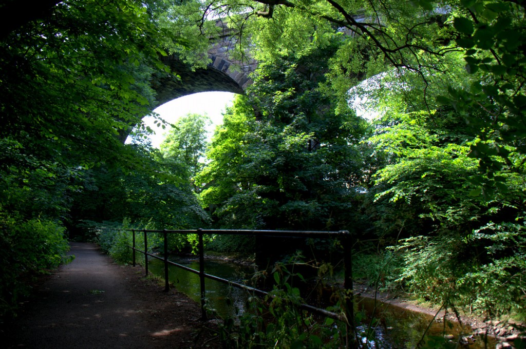 At certain points, the pathway follows old railway tracks , so you'll see quite a few bridges like this.